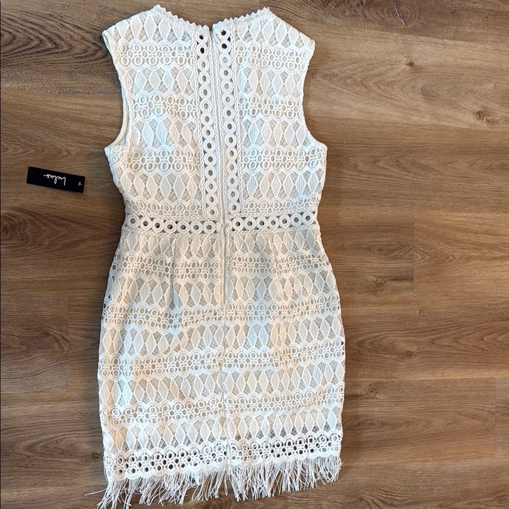 Lulus Kenna White Lace Fringe Midi Dress - Size XL NWT - Picture 15 of 16